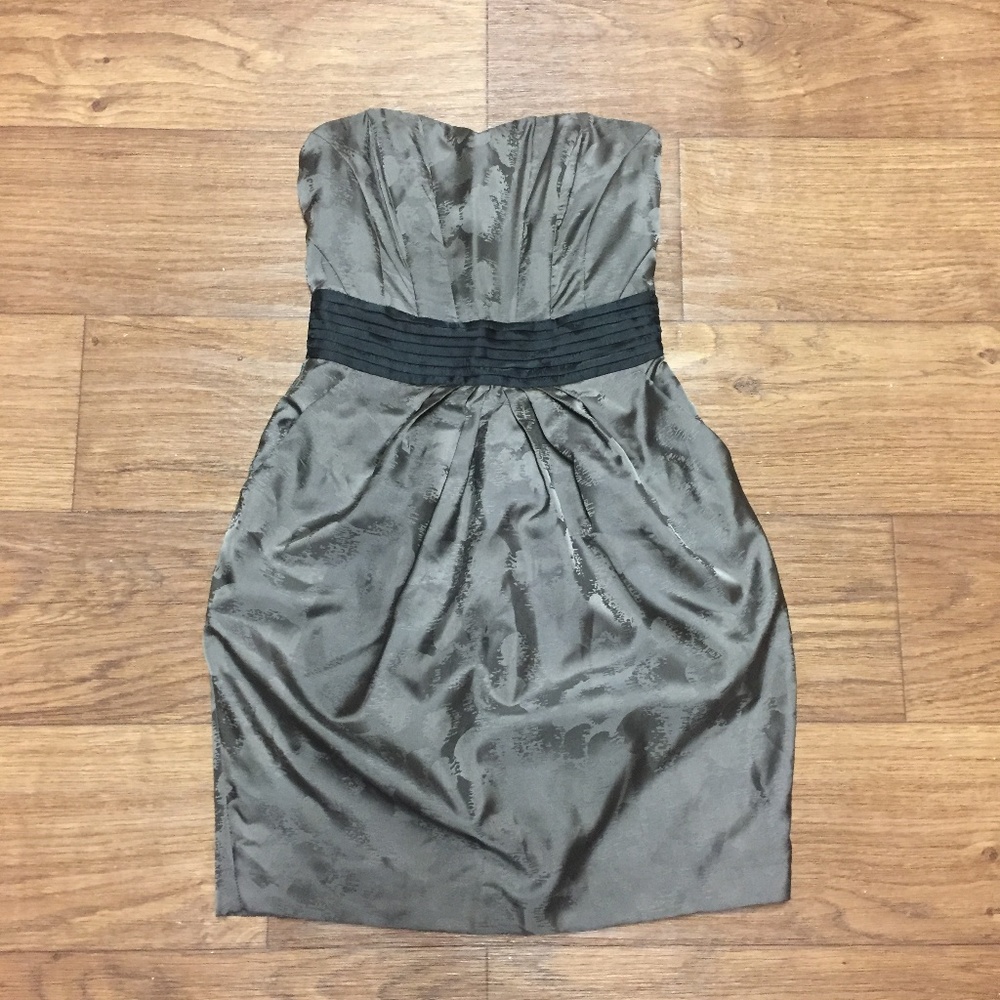 H&M Taupe Strapless Cocktail Dress